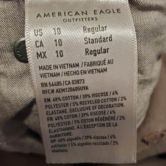 AMERICAN EAGLE | Brown Cargo High Rise Stretch Jeans in Size 10 Regular - Picture 12 of 12